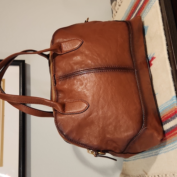 Frye Leather Ring Dome Satchel Handbag - Picture 12 of 14